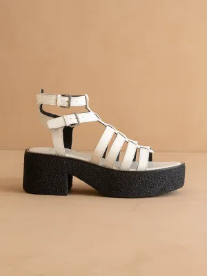 The Lindsey | White Rubber Platform Gladiator Sandal