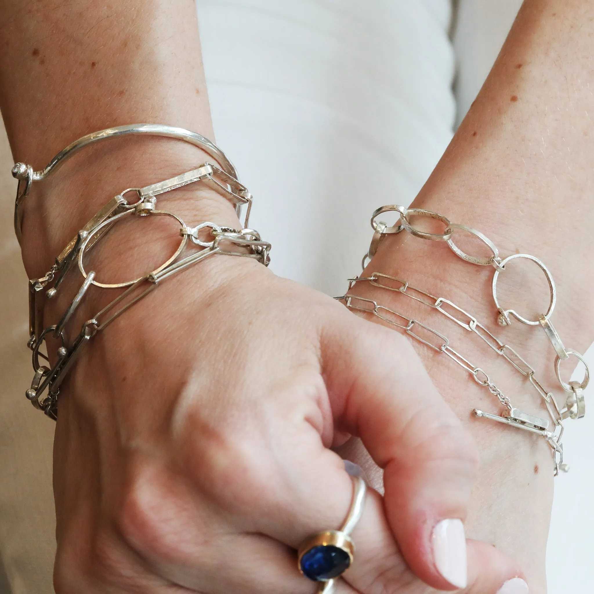 The "Big Sweetie" Sterling Silver Handmade Rectangular Link Bracelet