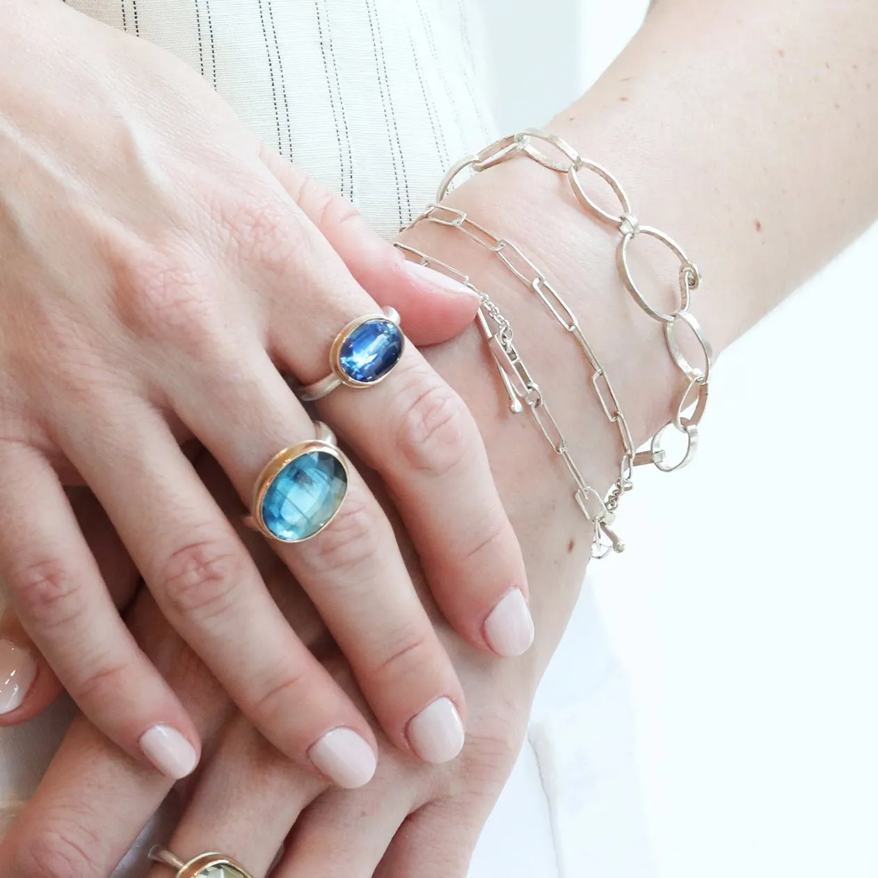 The "Big Sweetie" Sterling Silver Handmade Rectangular Link Bracelet