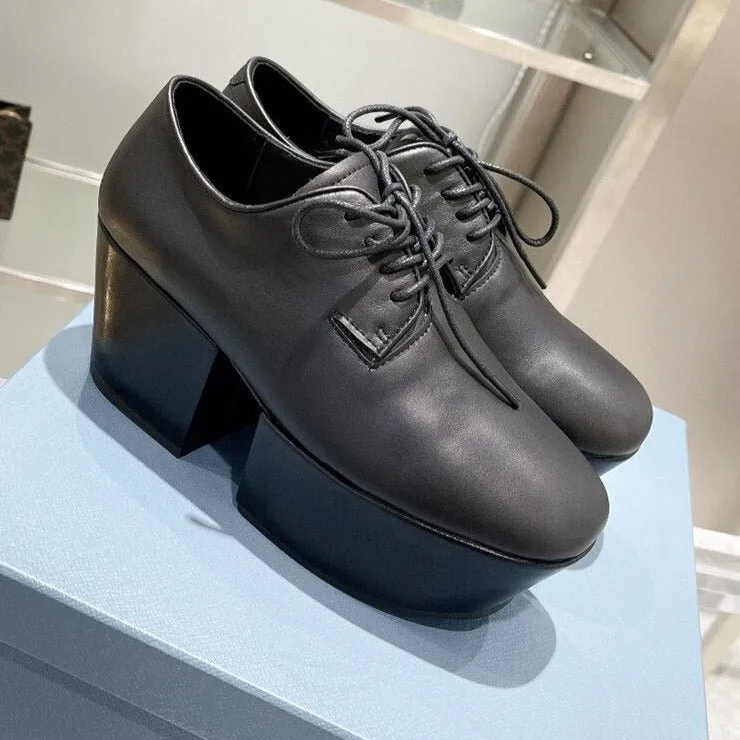 Thick Sole Casual Shoes Chunky High Heels Lady Pumps