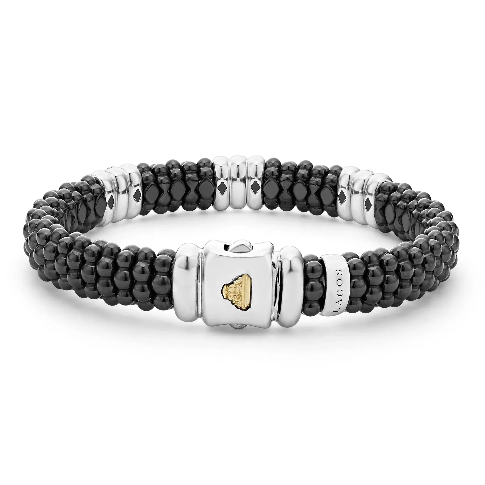 Three Station Ceramic Diamond Bracelet | 9mm