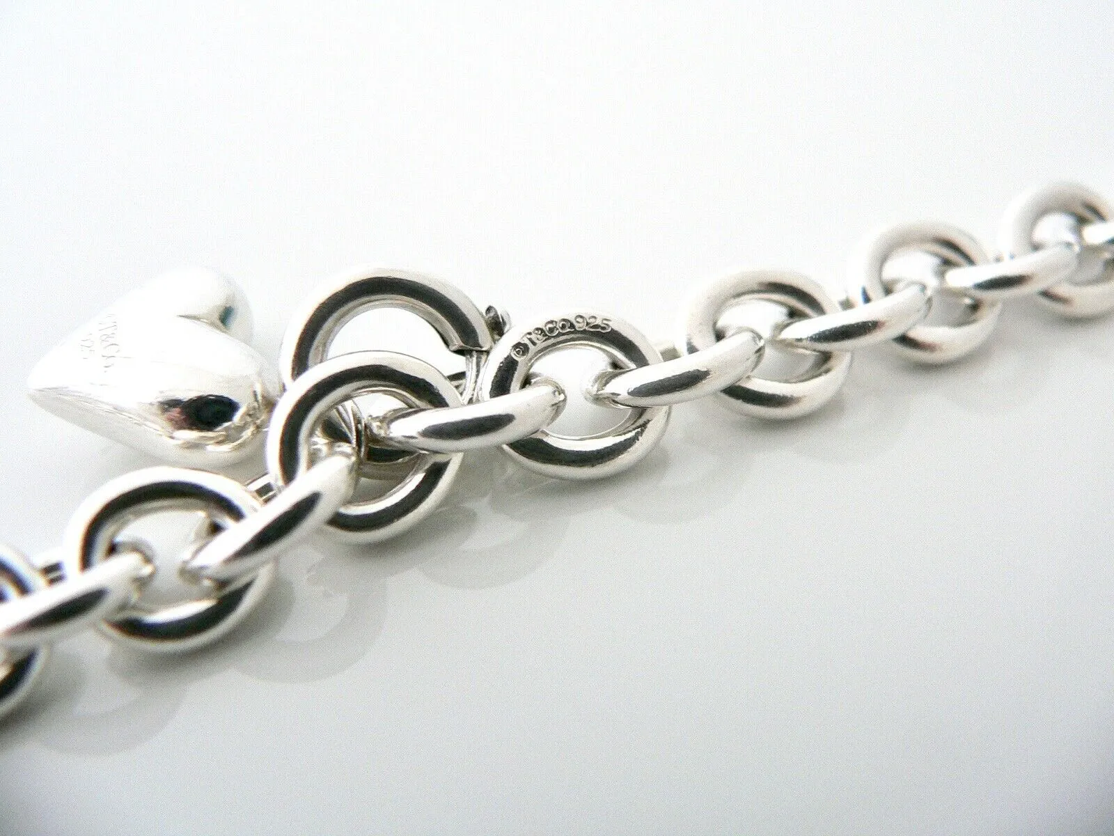 Tiffany & Co Diamond Heart Bracelet Bangle Chain Clasp Gemstone Love Gift Pouch Multi Diamonds
