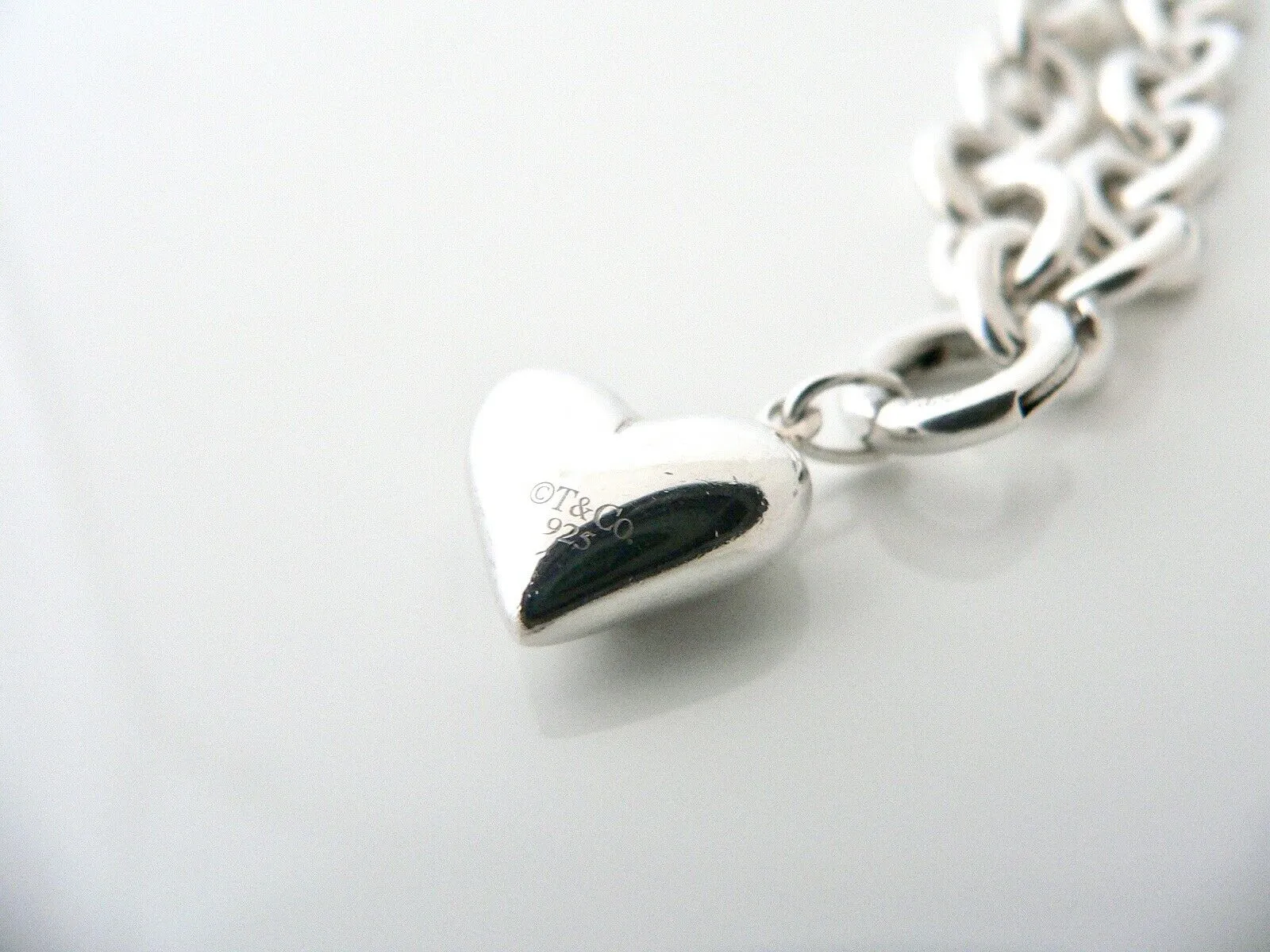 Tiffany & Co Diamond Heart Bracelet Bangle Chain Clasp Gemstone Love Gift Pouch Multi Diamonds