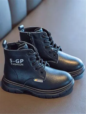Toddler Letter Graphic Combat Boots- FDs