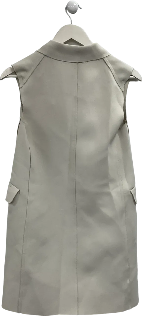 Topshop Beige Raw Hem Sleeveless Blazer UK S