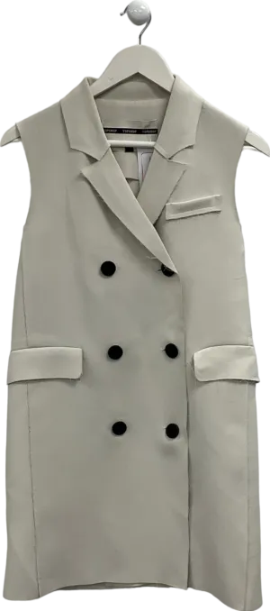 Topshop Beige Raw Hem Sleeveless Blazer UK S