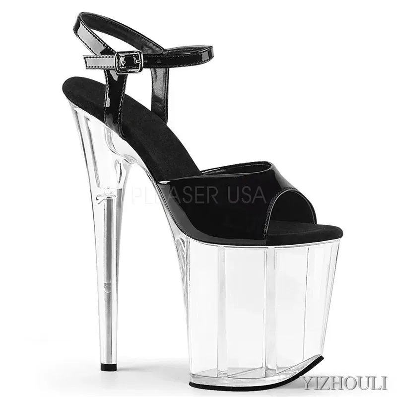 Transparent 20cm high heels glass slippers 8 inch high heels