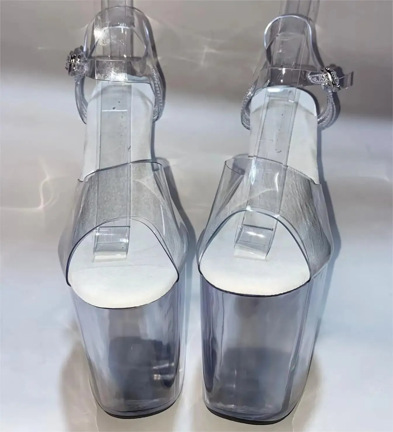 Transparent 20cm high heels glass slippers 8 inch high heels