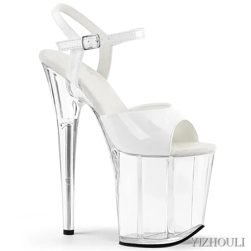 Transparent 20cm high heels glass slippers 8 inch high heels