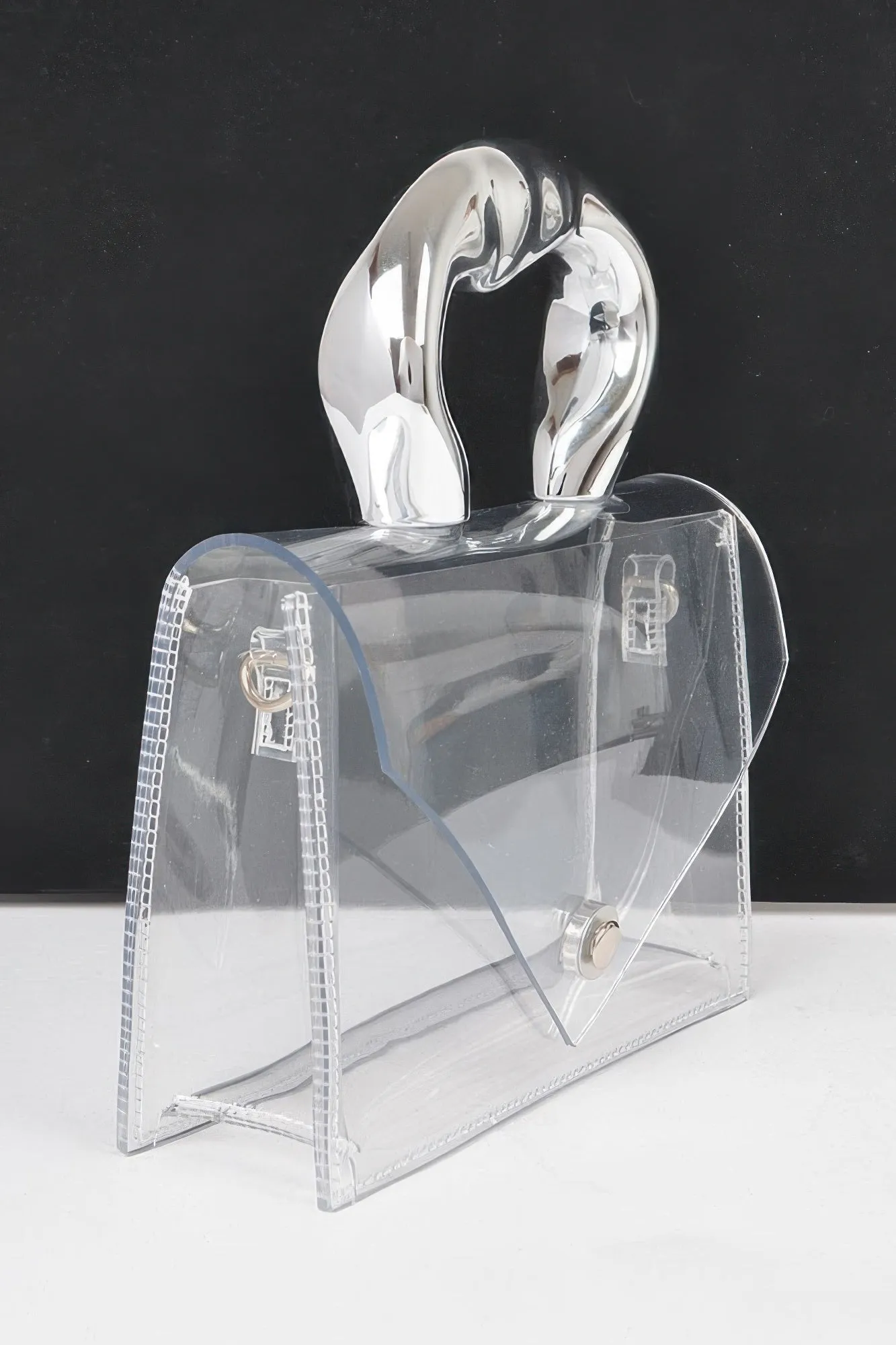 Transparent Ccb Handle Flap Clutch