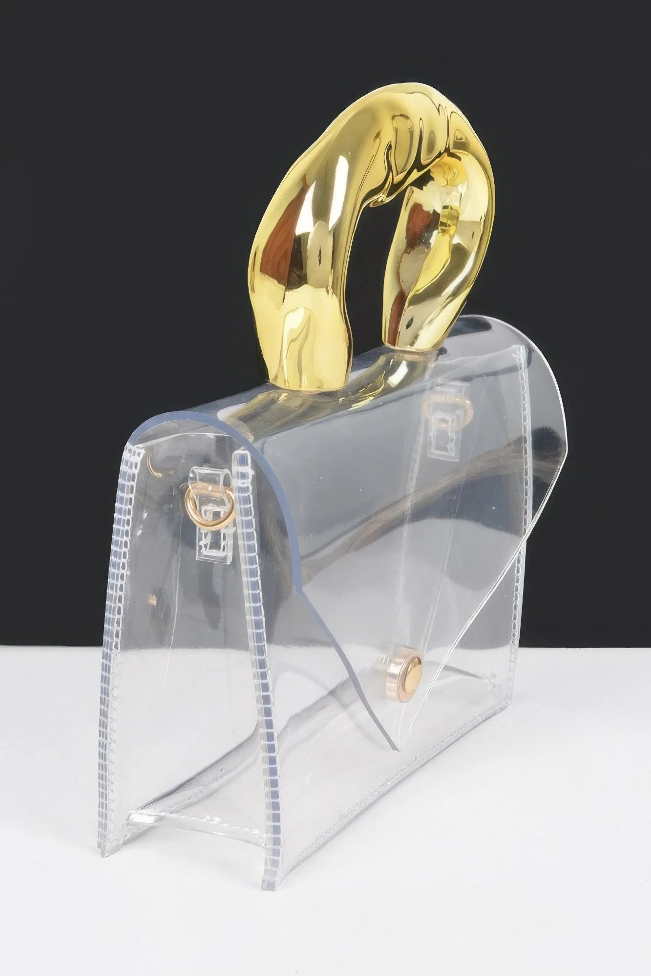 Transparent Ccb Handle Flap Clutch