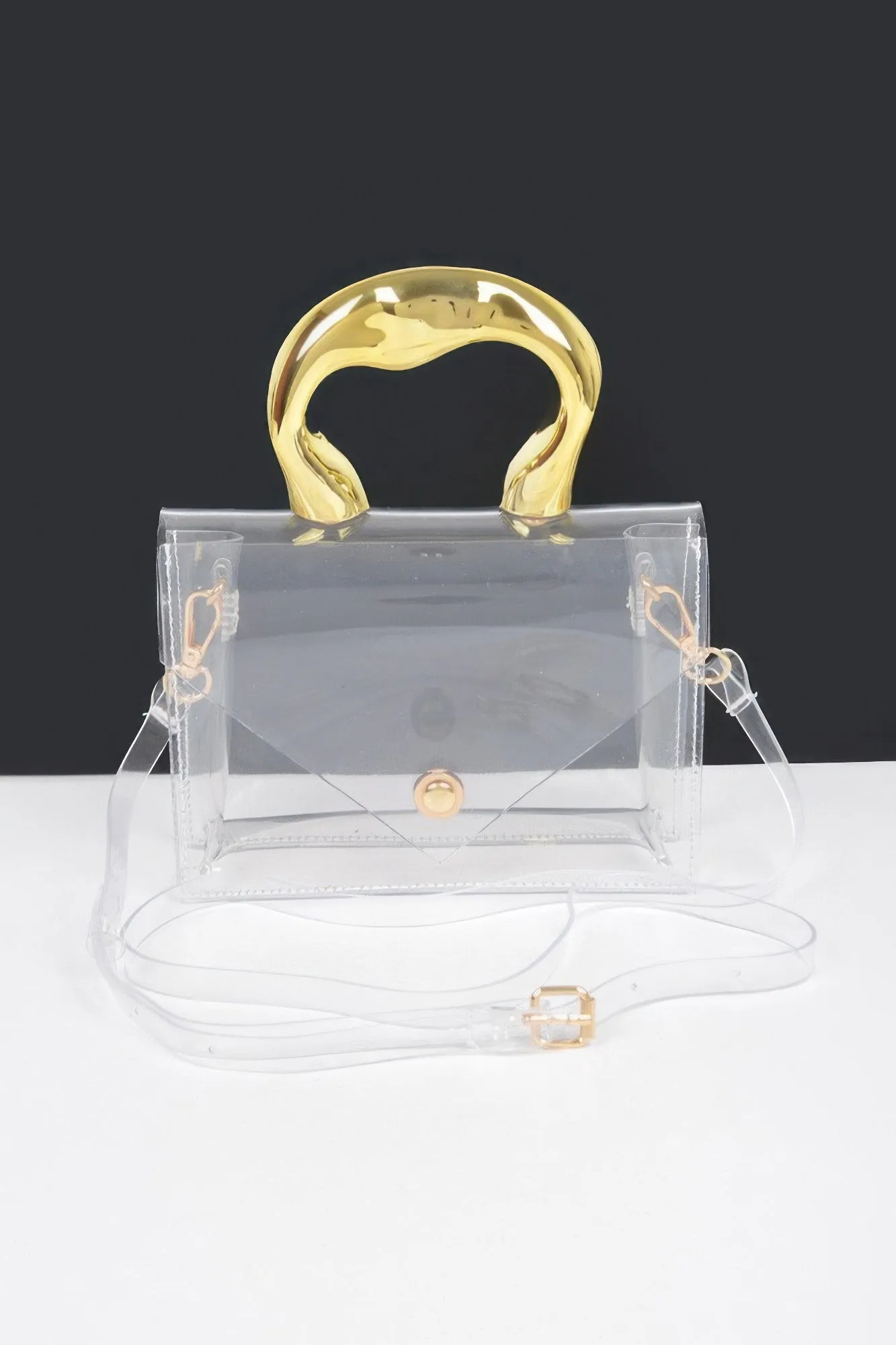 Transparent Ccb Handle Flap Clutch