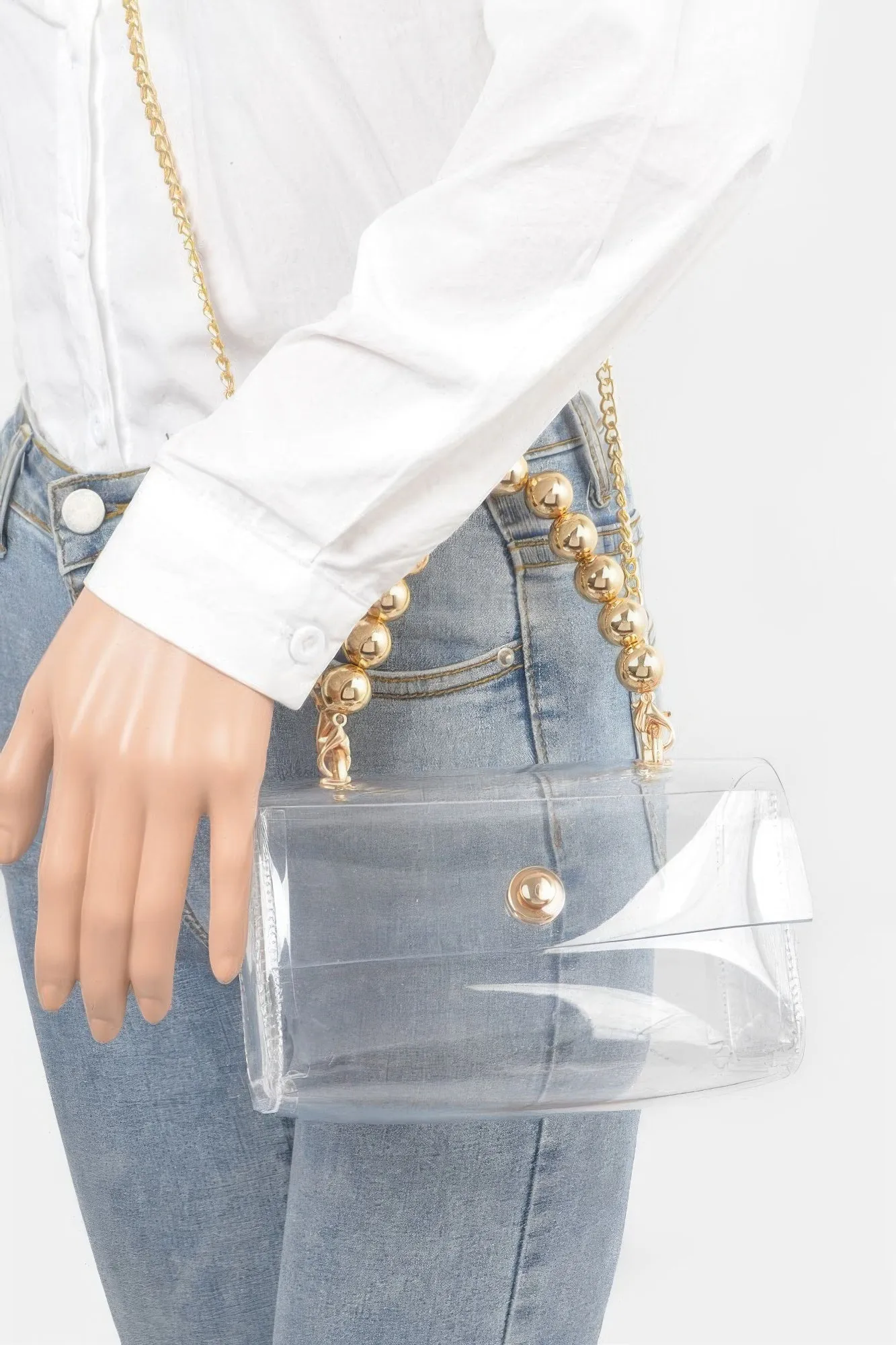 Transparent Ccb Handle Flap Clutch