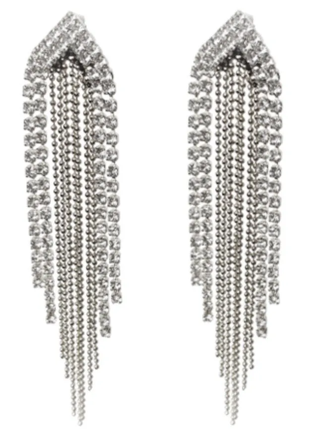 Triangle Rhinestone Dangle Earrings