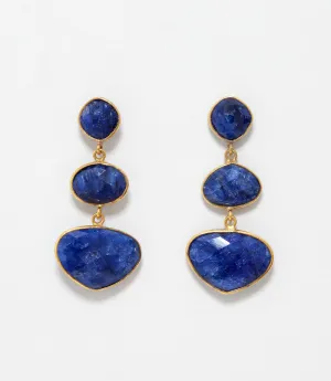 Triple Drop Gemstone Earrings