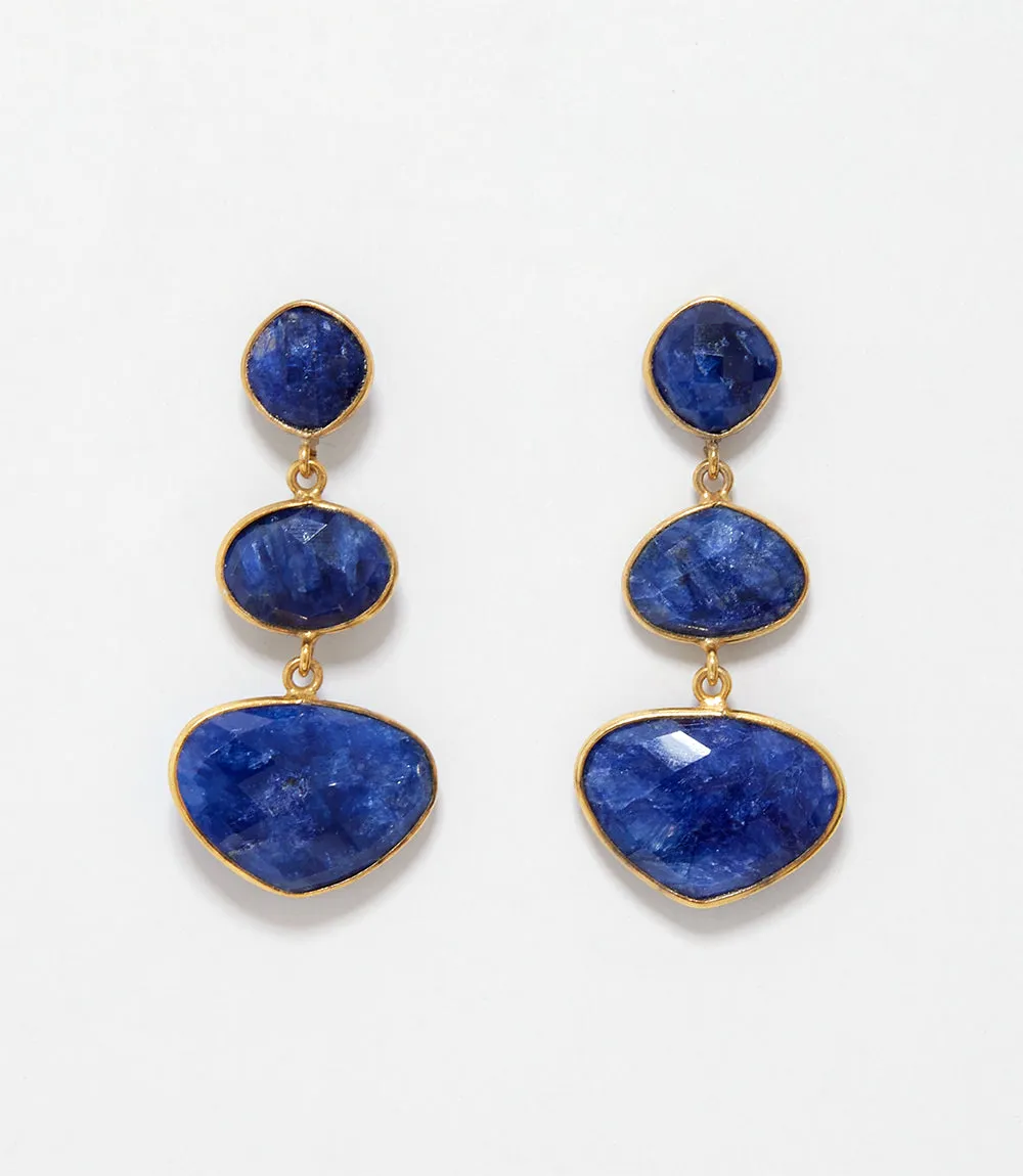 Triple Drop Gemstone Earrings