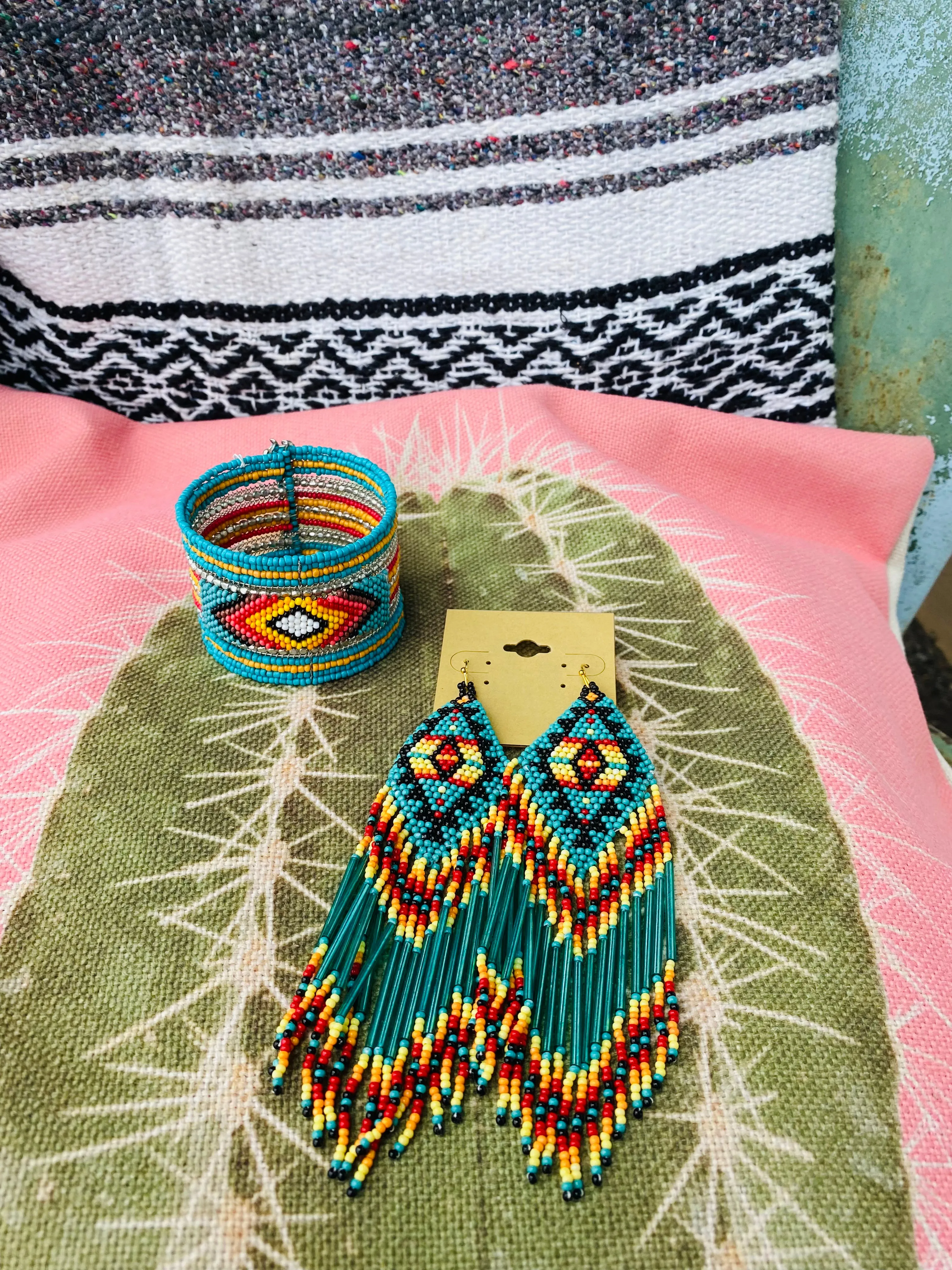 Turquoise Native Earring and Bracelet