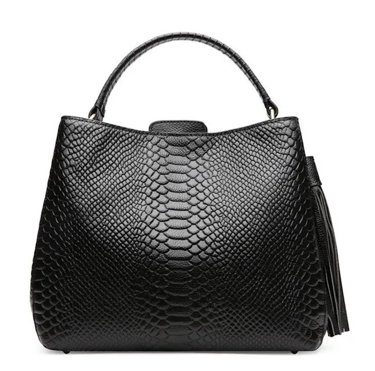 Tyche Black Tote Bag