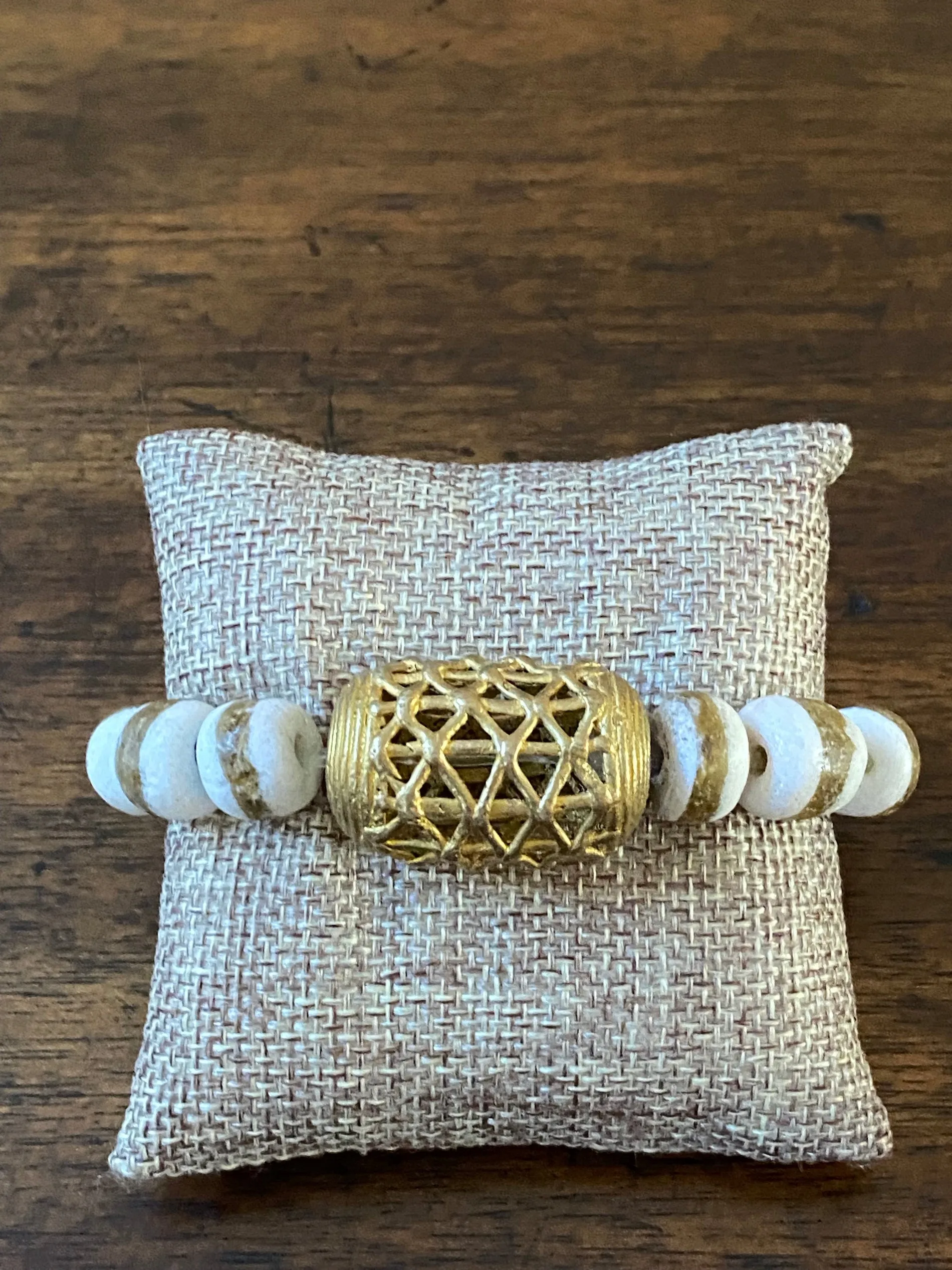 Unisex Chunky Kente Krobo Bead Statement Bracelet