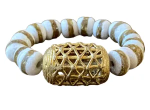 Unisex Chunky Kente Krobo Bead Statement Bracelet