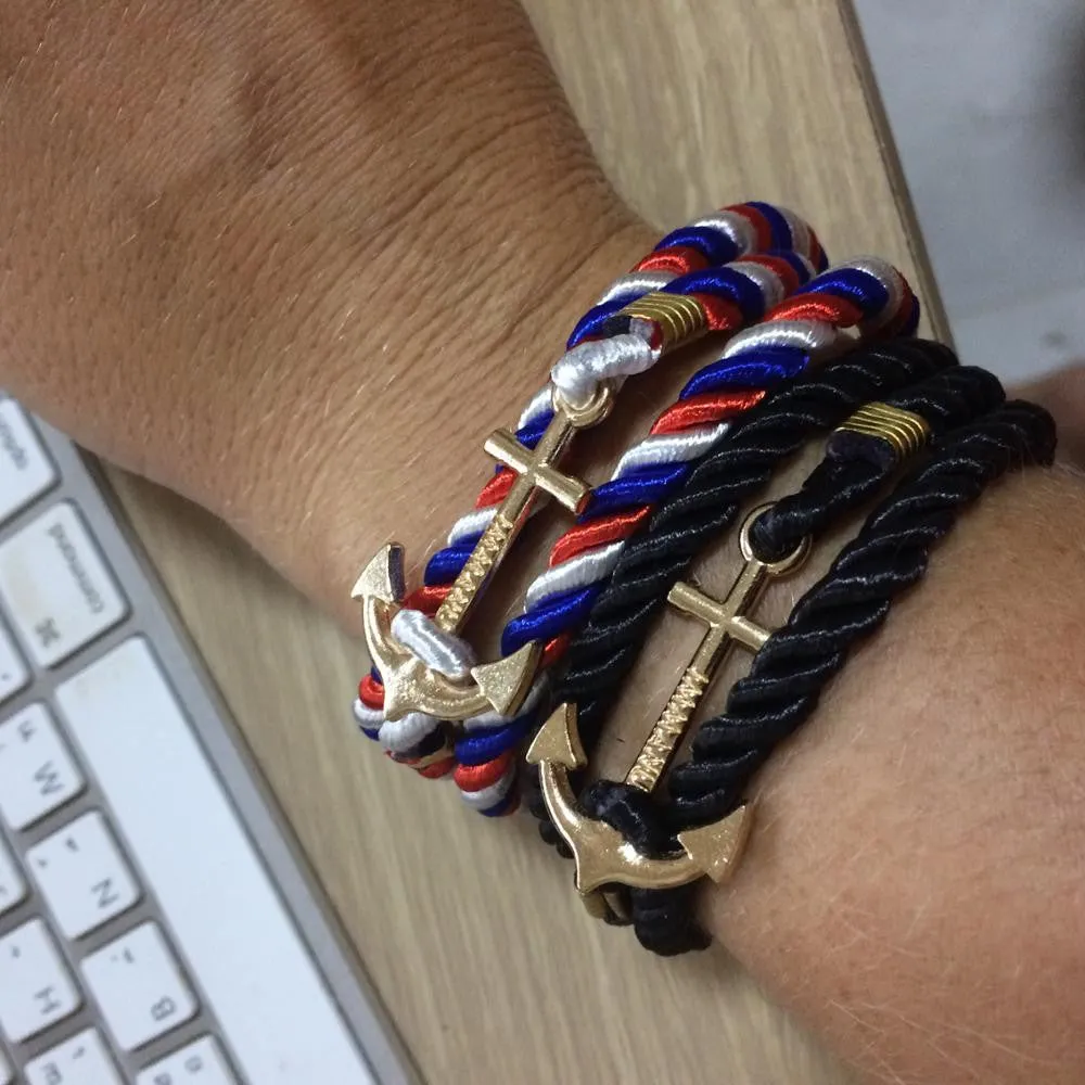 Unisex DIY Rope Hooks Charm Bracelets