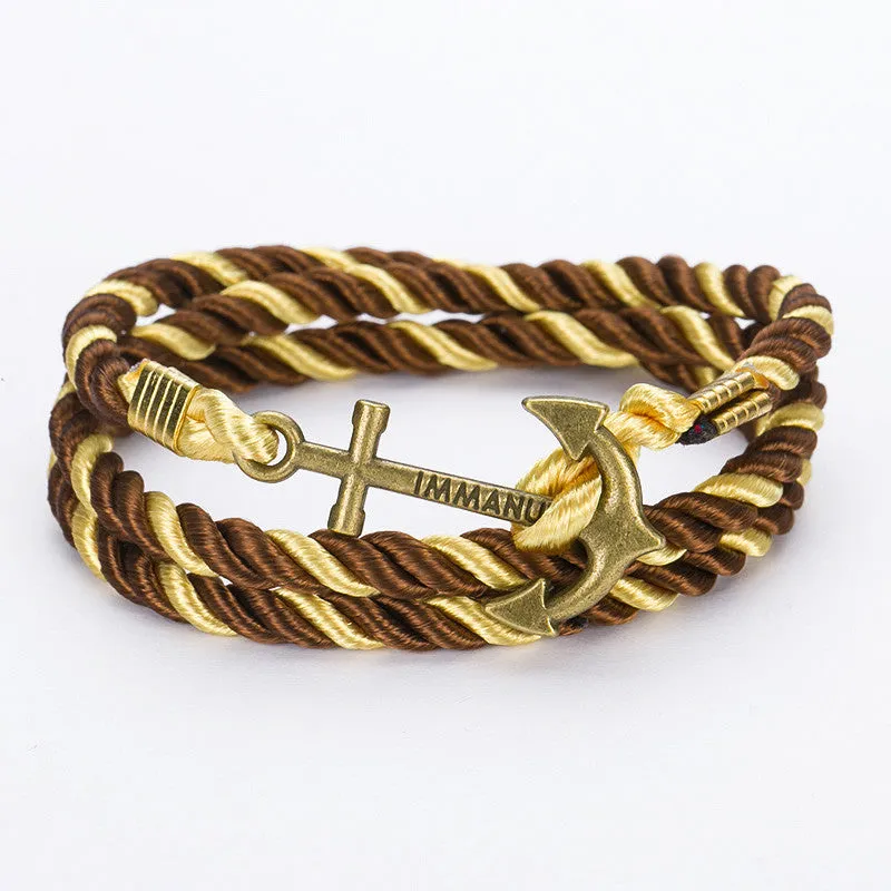 Unisex DIY Rope Hooks Charm Bracelets