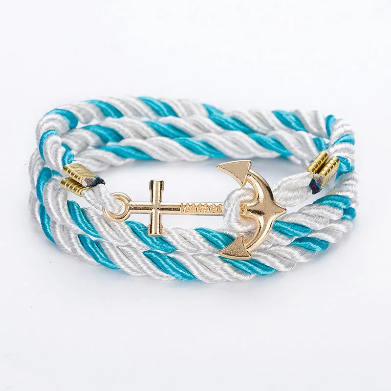 Unisex DIY Rope Hooks Charm Bracelets