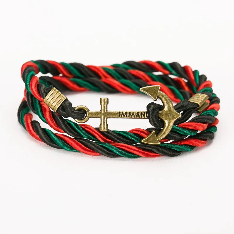 Unisex DIY Rope Hooks Charm Bracelets