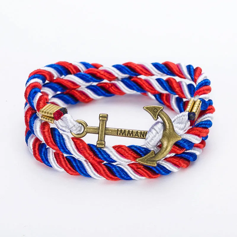 Unisex DIY Rope Hooks Charm Bracelets