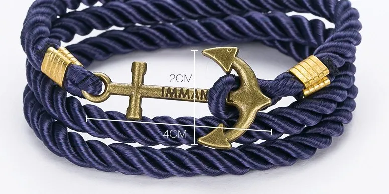 Unisex DIY Rope Hooks Charm Bracelets