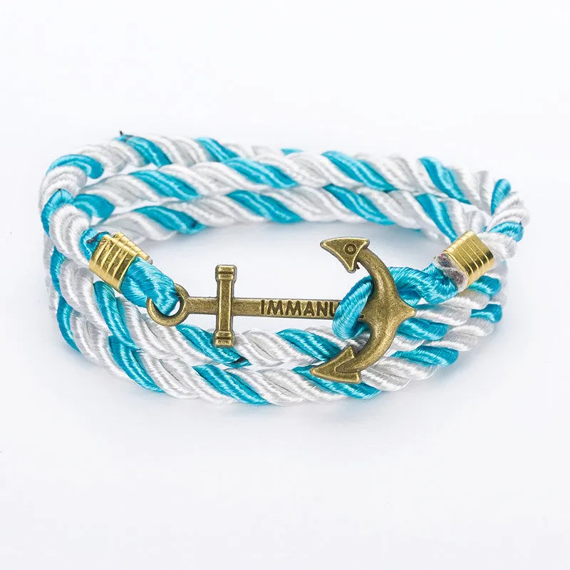 Unisex DIY Rope Hooks Charm Bracelets