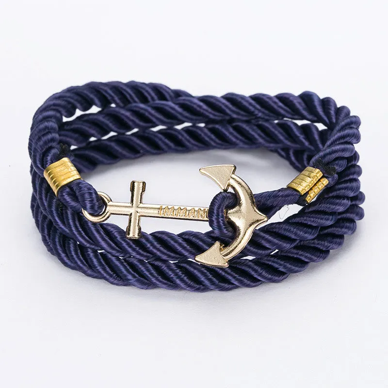 Unisex DIY Rope Hooks Charm Bracelets