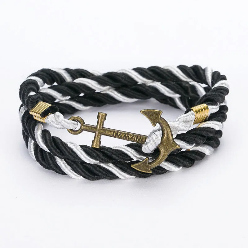 Unisex DIY Rope Hooks Charm Bracelets