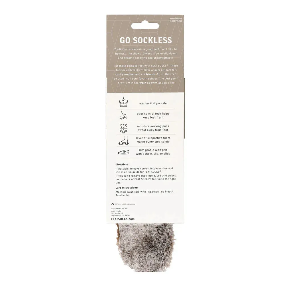 UNISEX FLAT SOCKS FAUX FUR  | CHESTNUT