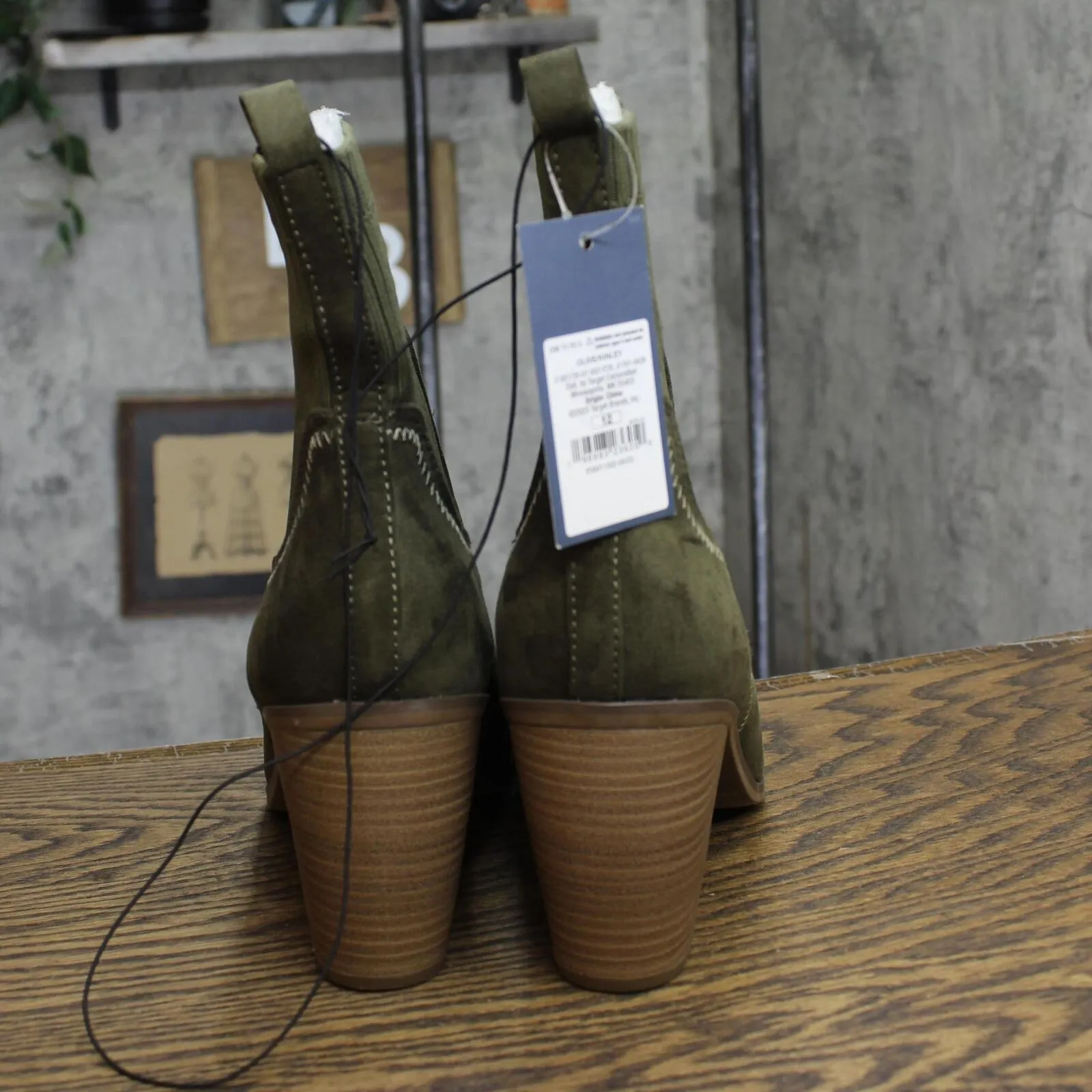 Universal Thread Womens Kinley Ankle Boots 88225814 Dark Olive Green 12M