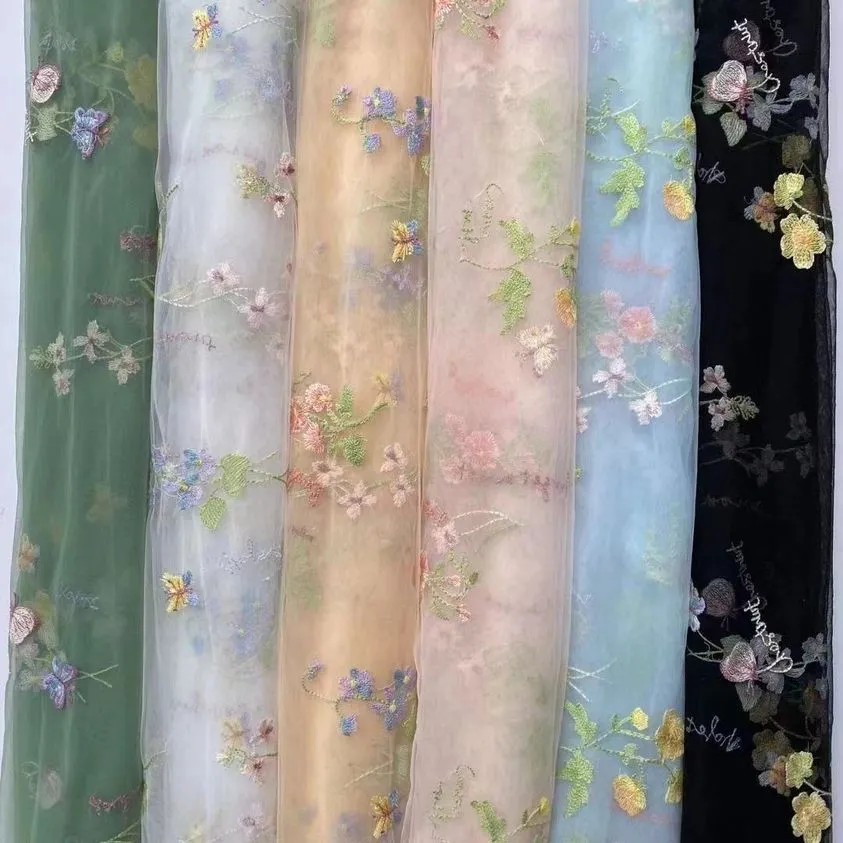V-Neck Embroidery Tulle Puffy Sleeves Tea Party Dresses YEWEN YW231050