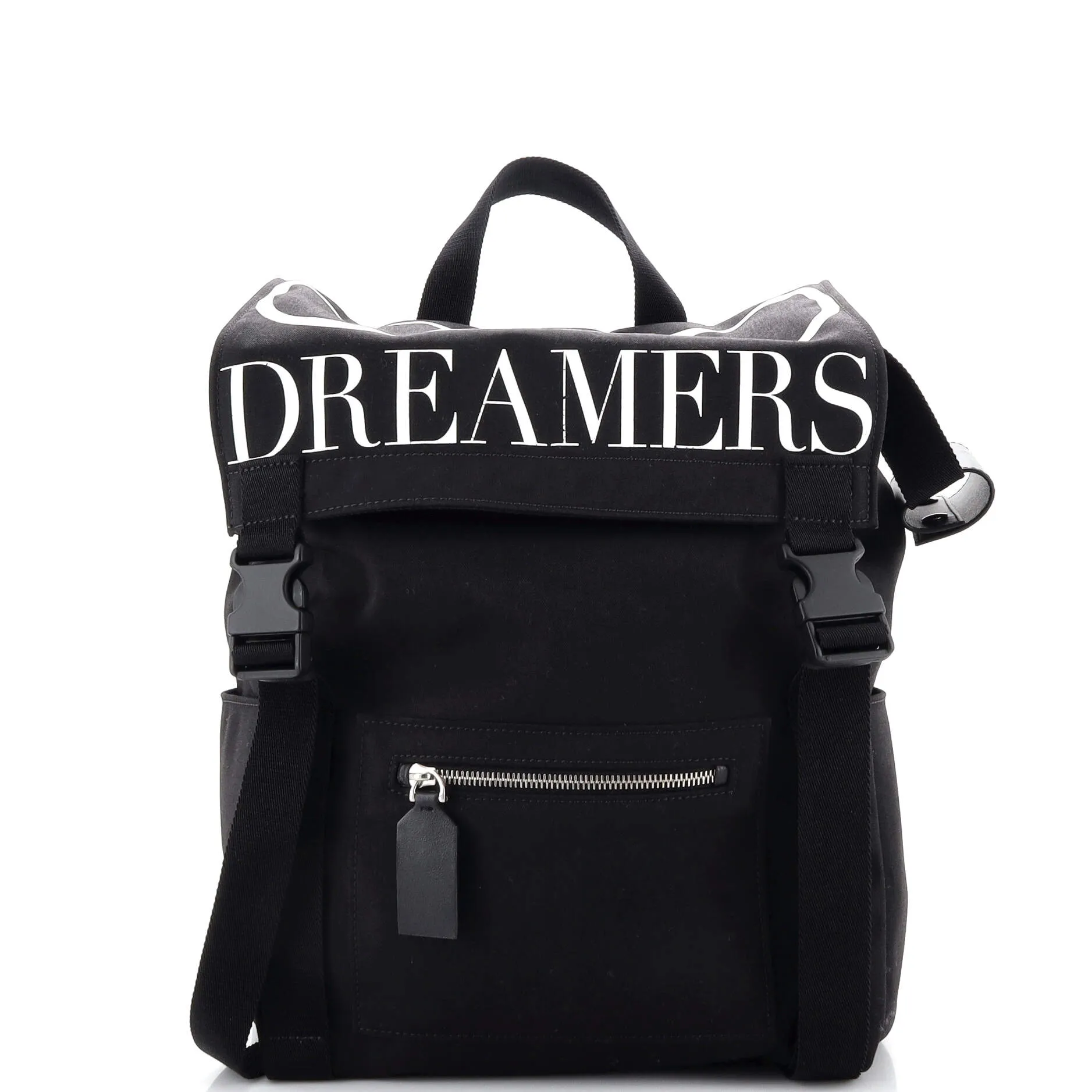 VALENTINO GARAVANI VLogo Double Buckle Flap Backpack Printed Canvas