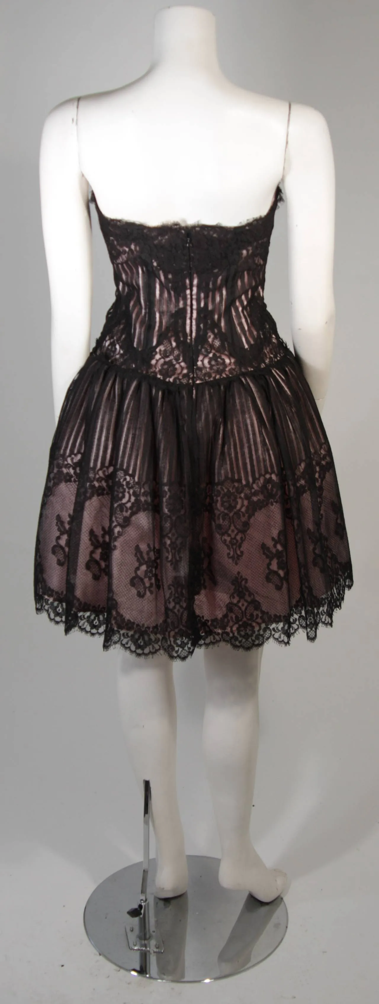 VICTOR COSTA Black with Metallic Accents Cocktail Dress Size 4