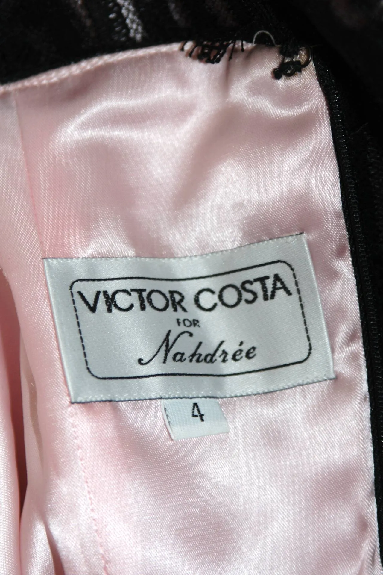 VICTOR COSTA Black with Metallic Accents Cocktail Dress Size 4
