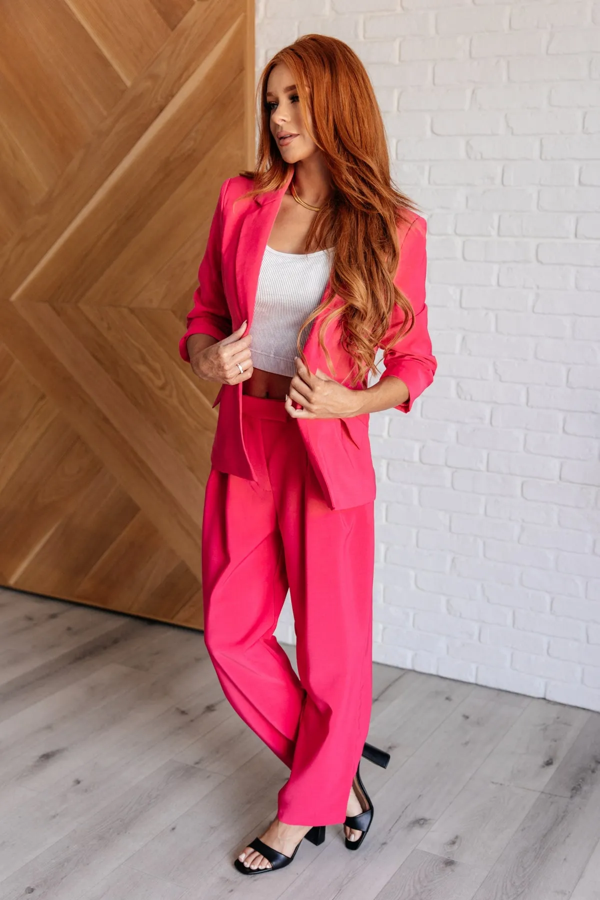 Vigilante Stuff Blazer In Hot Pink