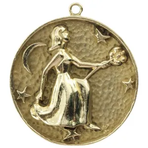 Vintage 14K Gold Virgo Queen of the Night Pendant Charm