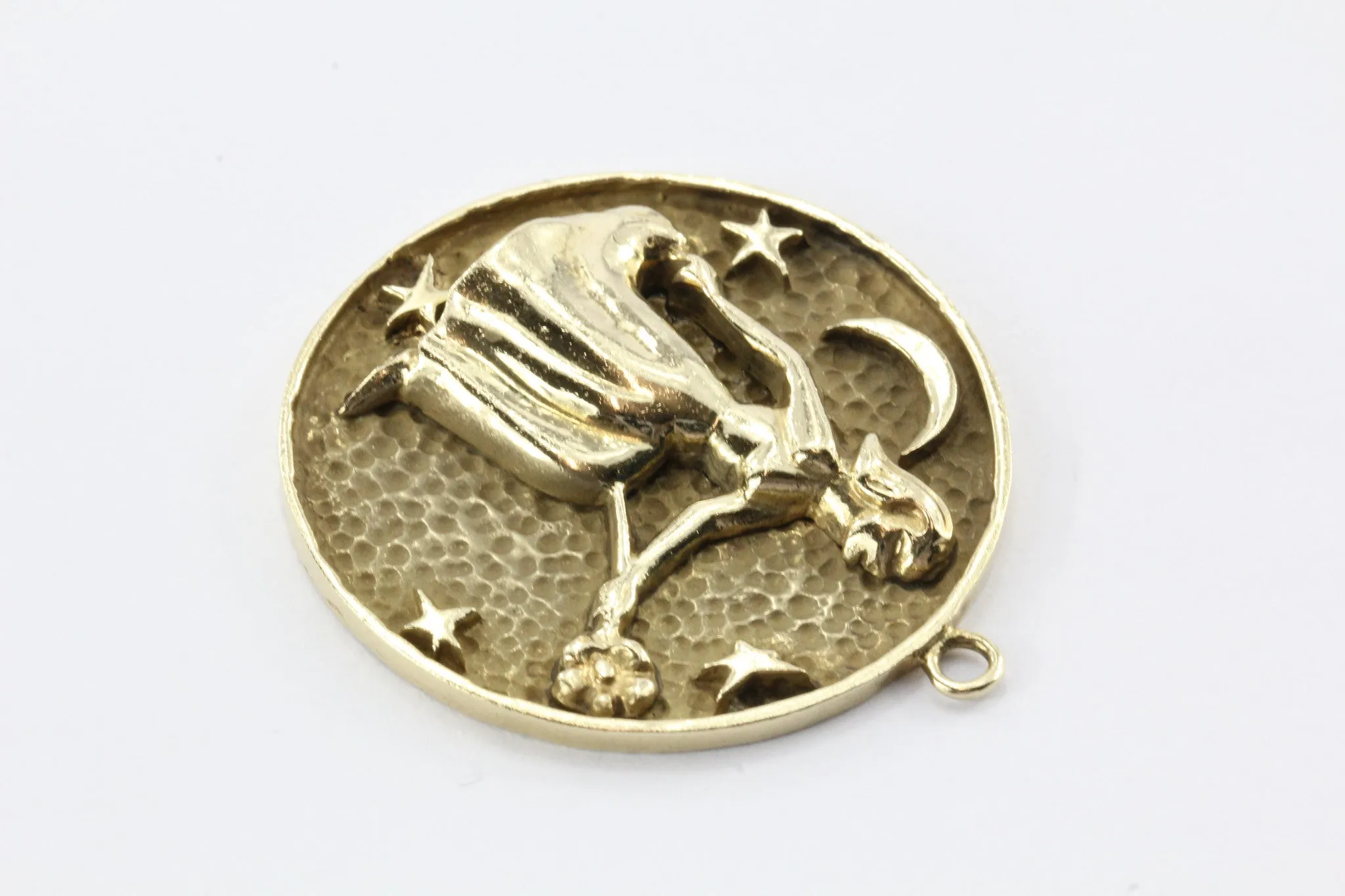 Vintage 14K Gold Virgo Queen of the Night Pendant Charm
