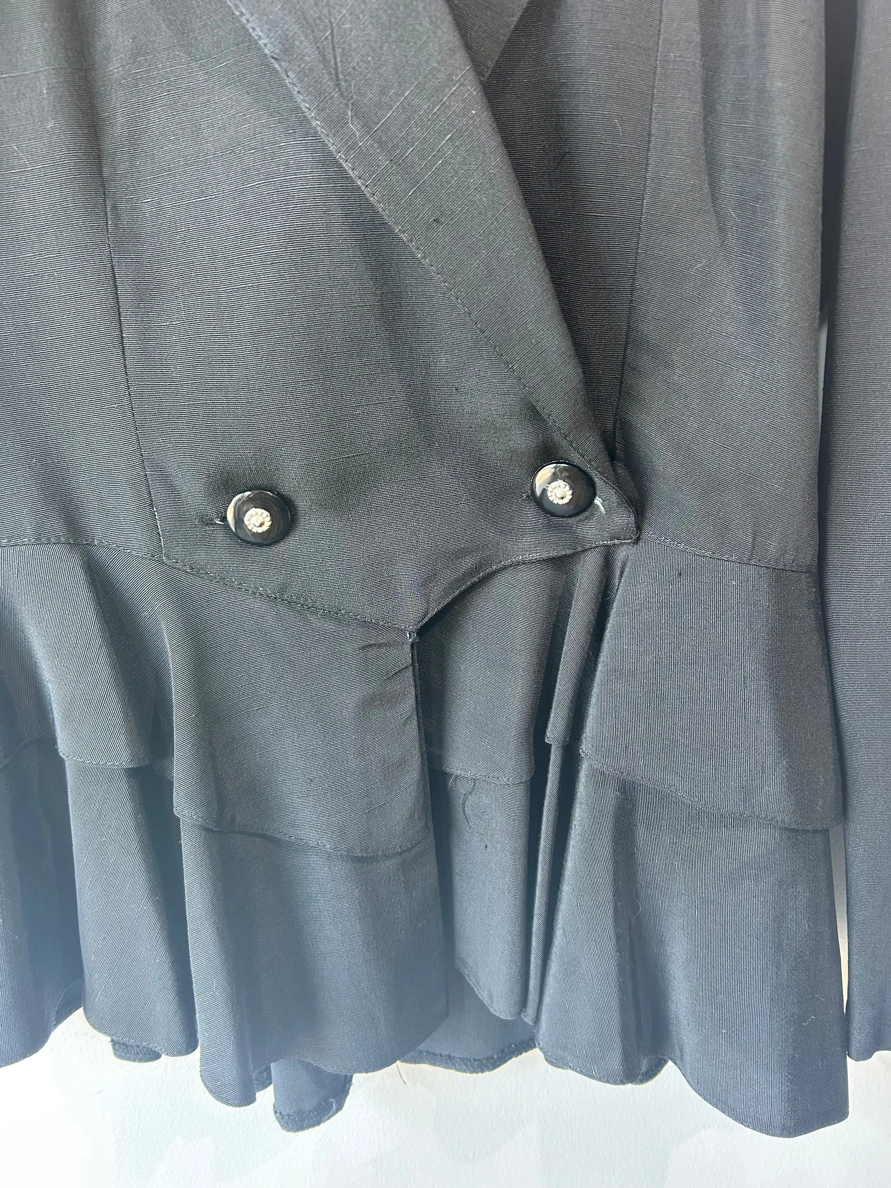 Vintage All That Jazz Black Ruffle Blazer