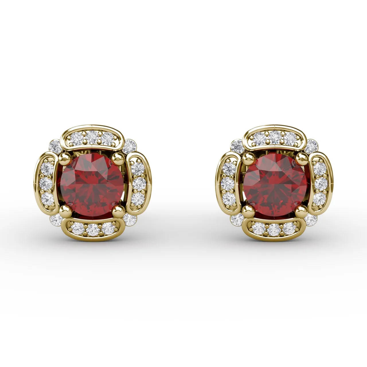 Vintage Channel Setting Stud Earrings