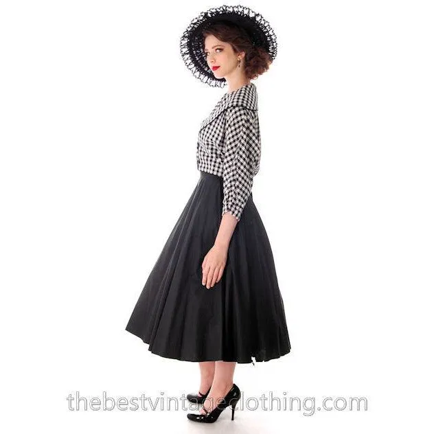 Vintage Linen Short Jacket Black And White Plaid 1950s 34 Bust