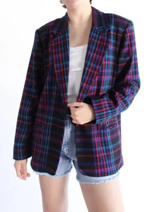 Vintage Plaid Blazer S0379