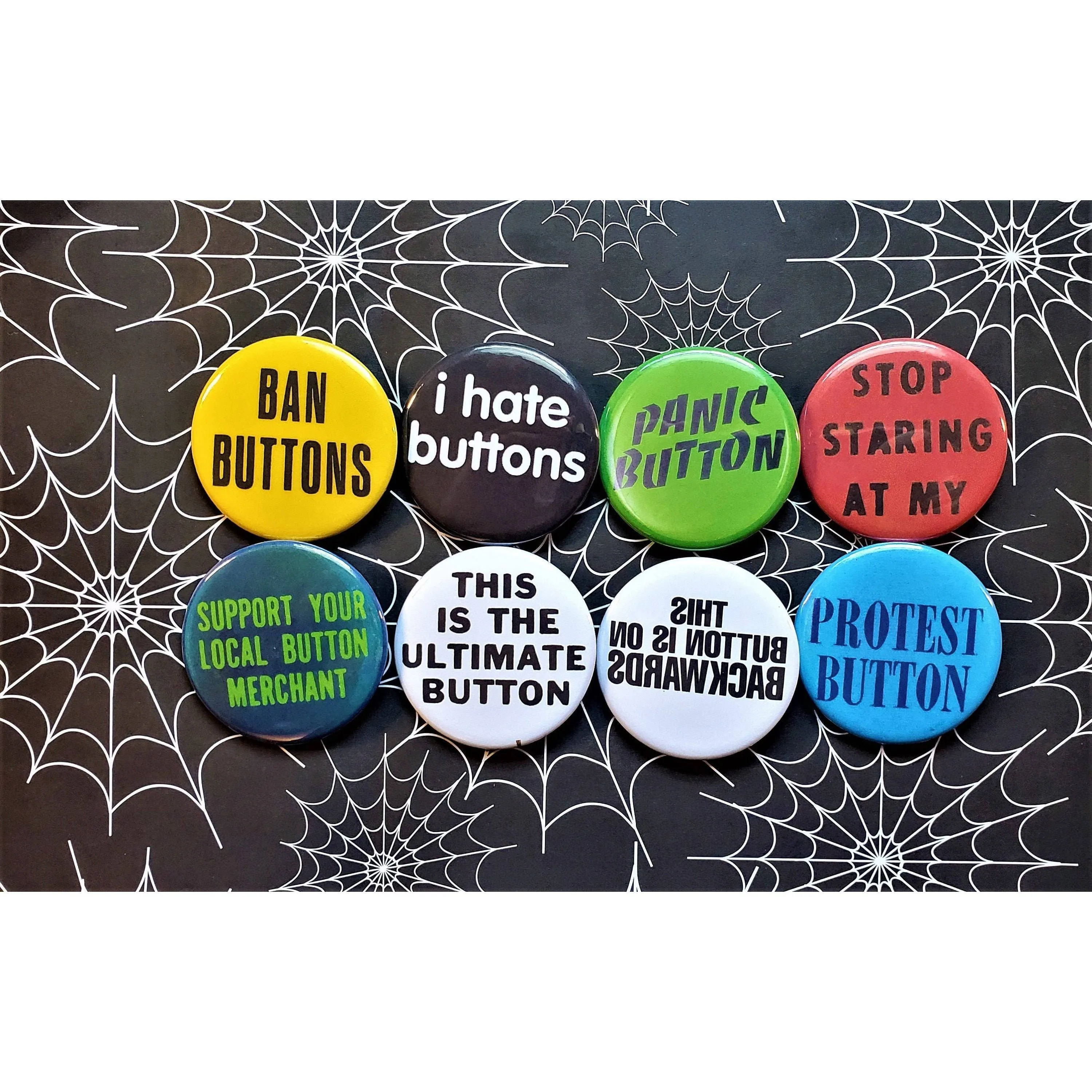 Vintage Reproduction Panic Button Small Pinback Button | 1.25" Diameter