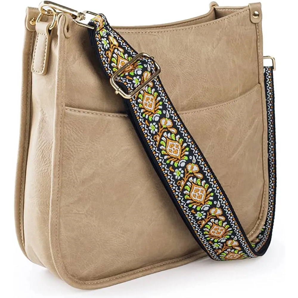 Viva Terry Vegan Leather Crossbody Fashion Shoulder Bag Purse with Adjustable Strap | Multiple Colors