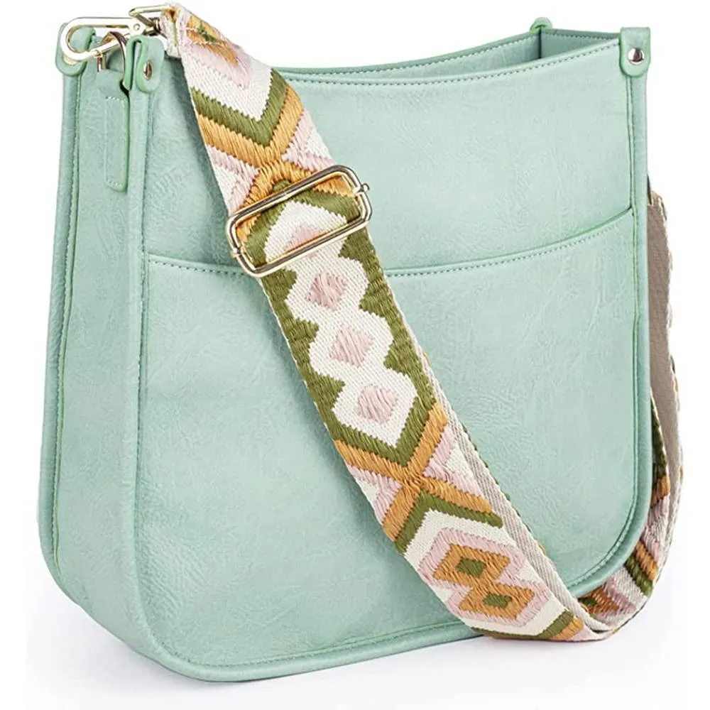Viva Terry Vegan Leather Crossbody Fashion Shoulder Bag Purse with Adjustable Strap | Multiple Colors