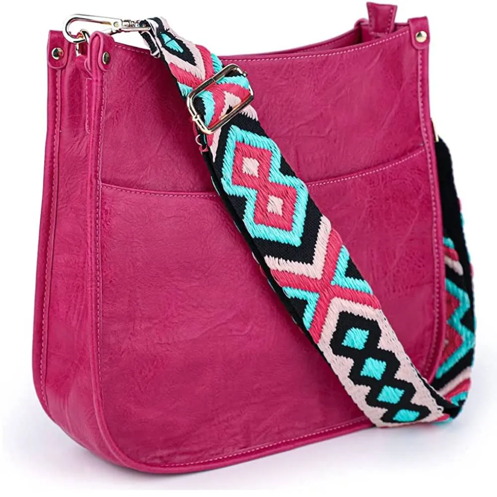 Viva Terry Vegan Leather Crossbody Fashion Shoulder Bag Purse with Adjustable Strap | Multiple Colors
